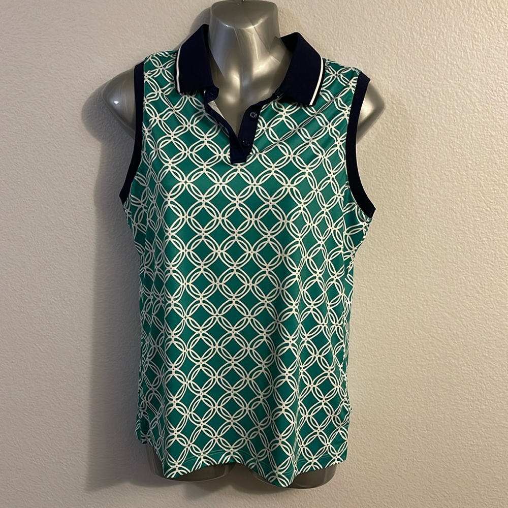 EXCELLENT Condition, Lillie Green navy & green top